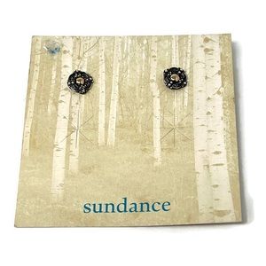 SALE Sundance Catalog Sterling 18KT Gold Two Tone Minimalist Stud Earrings